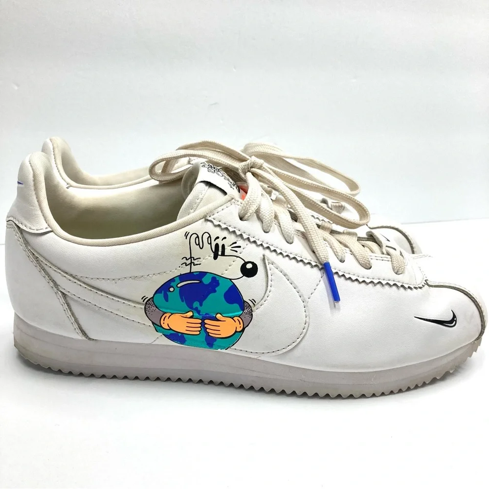 Nike Cortez Steve Harrington Earth Day Sneaker Shoes Size 8 White - Picture 3 of 16